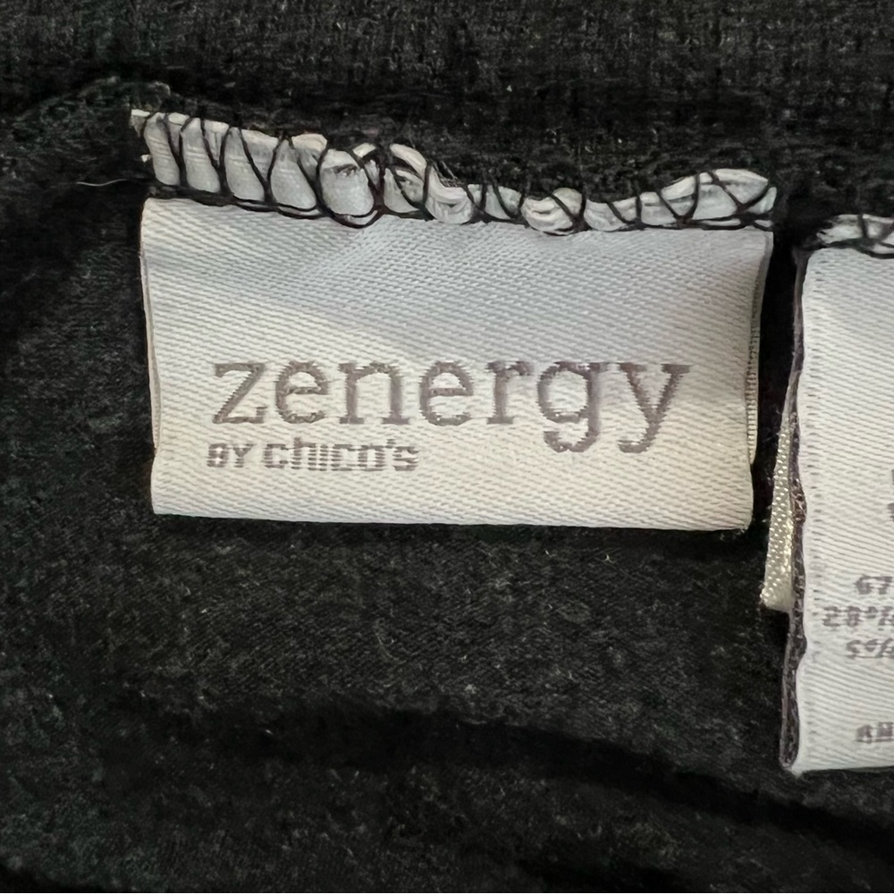 Chico’s Zenergy Charcoal Cowl Neck Tunic With Metallic Silver Trim 2=US1… - Picture 6 of 10